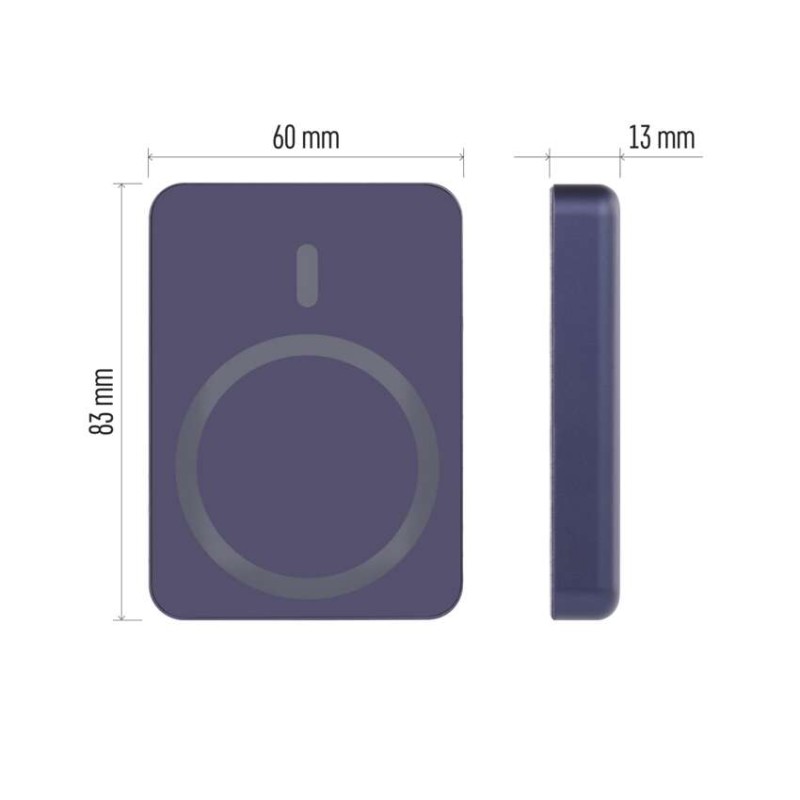 EMOS powerbank WI 522, 5 000 mAh, 20 W+Wireless, modra