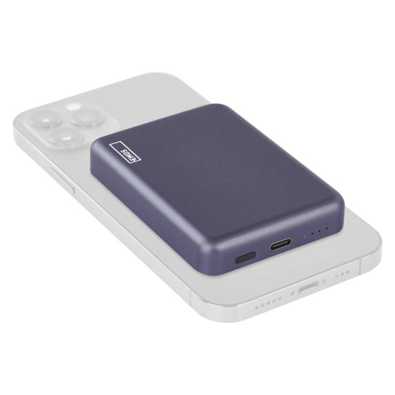 EMOS powerbank WI 522, 5 000 mAh, 20 W+Wireless, modra