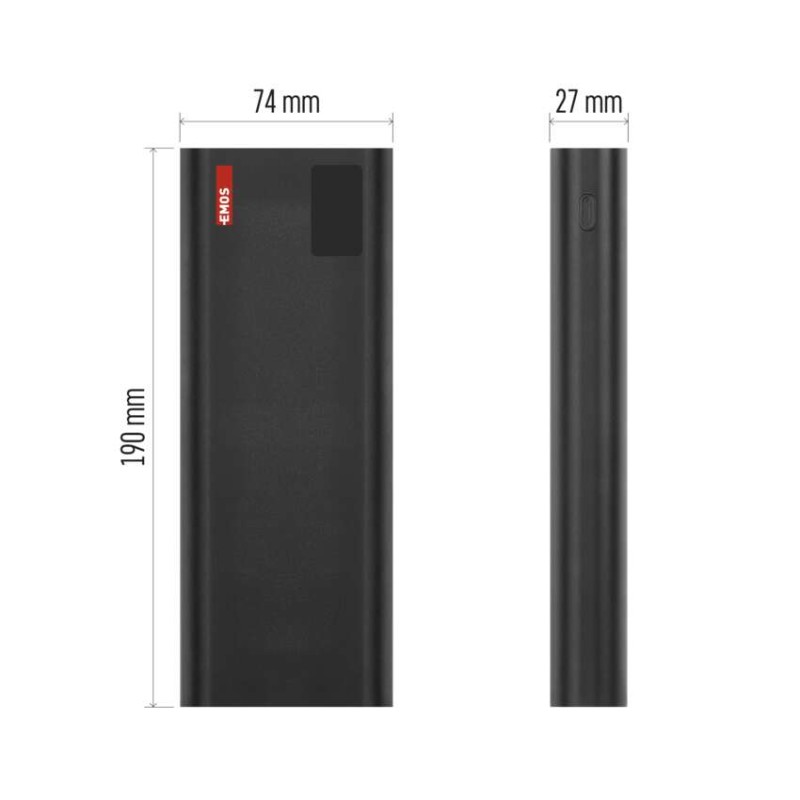 Powerbank EMOS NTBF30, 27 000 mAh, 100 W PD, schwarz