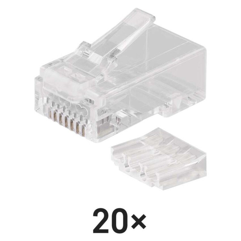 Konnektor RJ45 für UTP Kabel, transparent, 20 Stk.