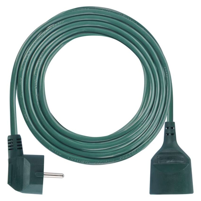 Przedłużacz 5 m / 1 gniazdo / zielony / PVC / 1,5 mm2