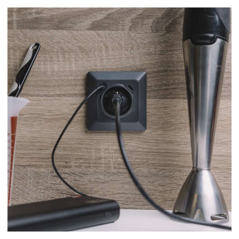 Zásuvka s USB-A+USB-C, antracit
