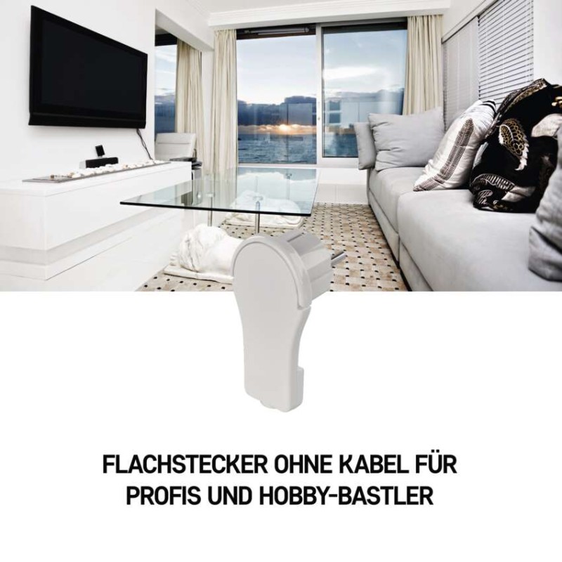 Winkelstecker für Verlängerungskabel, weiss