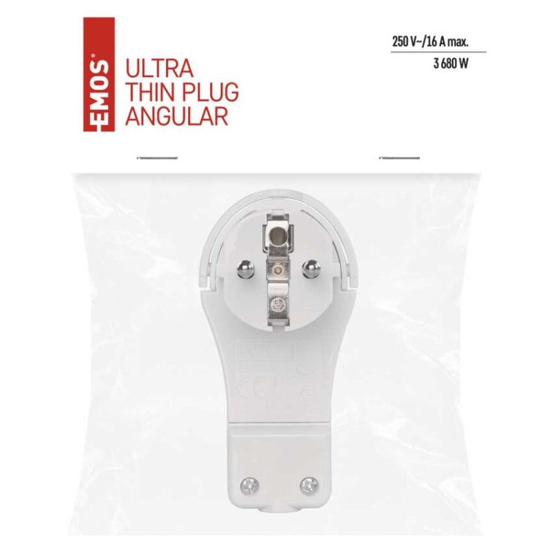 Winkelstecker für Verlängerungskabel, weiss