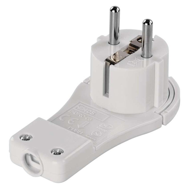 Winkelstecker für Verlängerungskabel, weiss