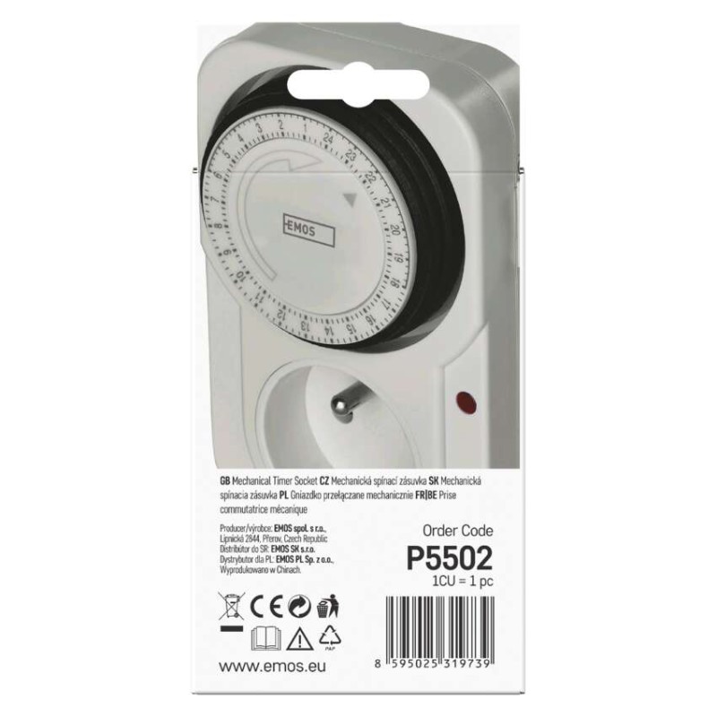 Časovač – mechanická spínacia zásuvka TS-MD3