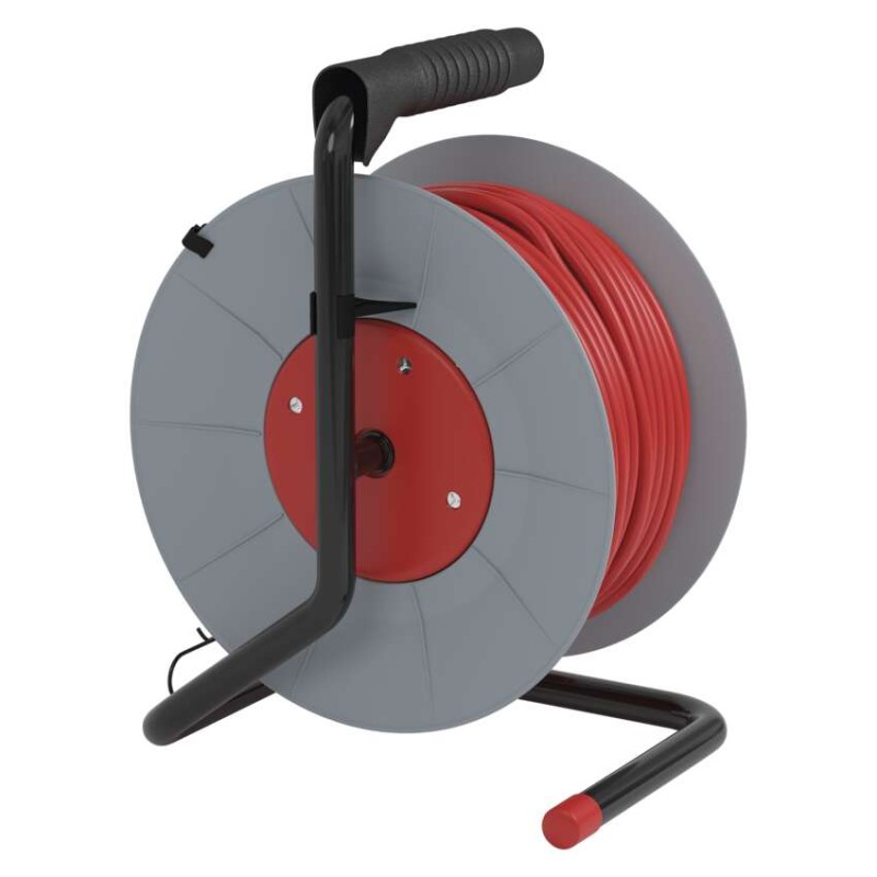 Przedłużacz bębnowy 30 m / 4 gniazda / czerwony / PVC / 230 V / 1 mm2