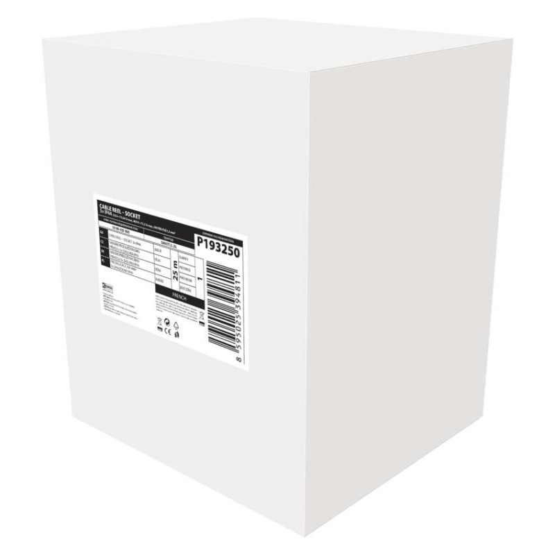 Przedłużacz bębnowy ogrodowy 25 m / 3 gniazda / czarny / guma / 230V/400V / 1,5 mm2