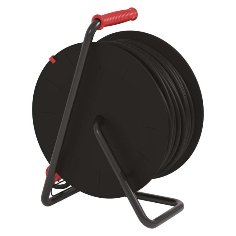 Vonkajší predlžovací kábel na bubne 50 m / 4 zás. / čierny / guma-neoprén / 230V / 2,5 mm2