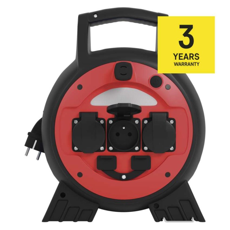 Przedłużacz zwijany mrozoodporny 20 m / 3 gniazda / niebieski / PVC / 230 V / 1,5 mm2