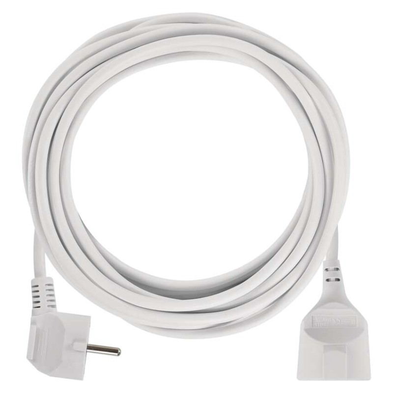 Verlängerungskabel 5 m / 1 Steckdose / weiß / PVC / 1,5 mm2