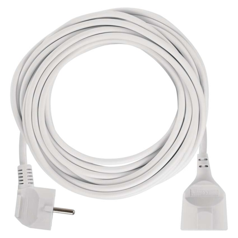 Verlängerungskabel 10 m / 1 Steckdose / weiß / PVC / 1,5 mm2