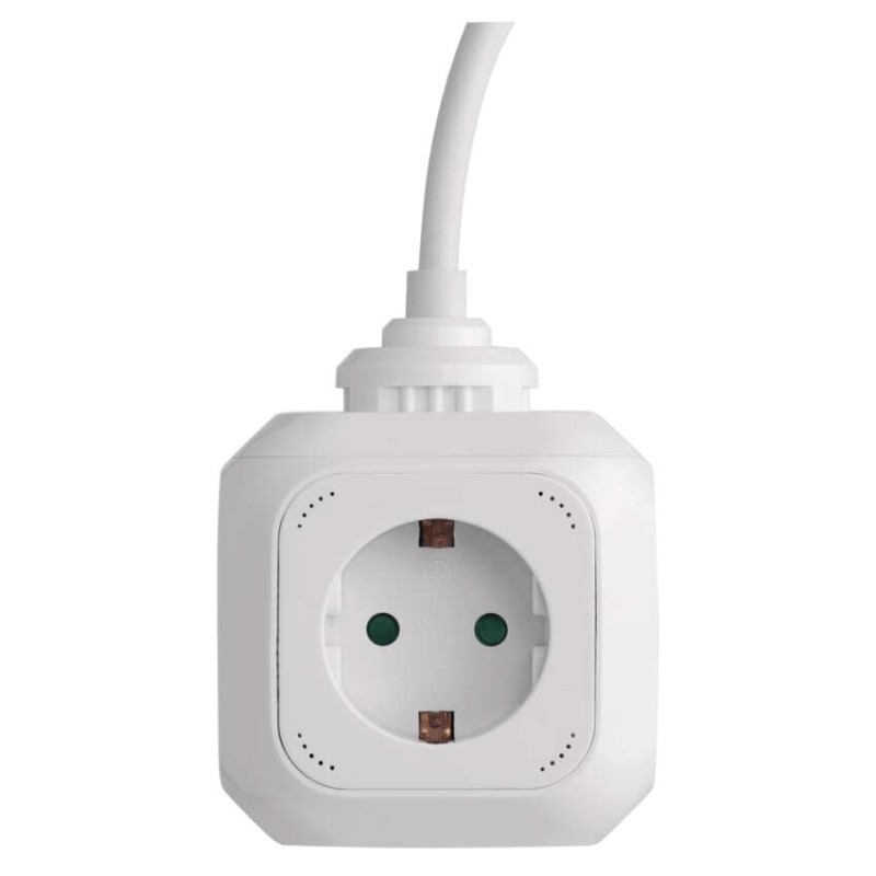 Steckdosenwürfel 1,9 m / 4 Steckdosen / weiß / PVC / USB / 1,5 mm2