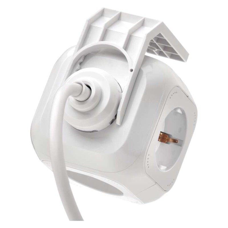 Steckdosenwürfel 1,9 m / 4 Steckdosen / weiß / PVC / USB / 1,5 mm2