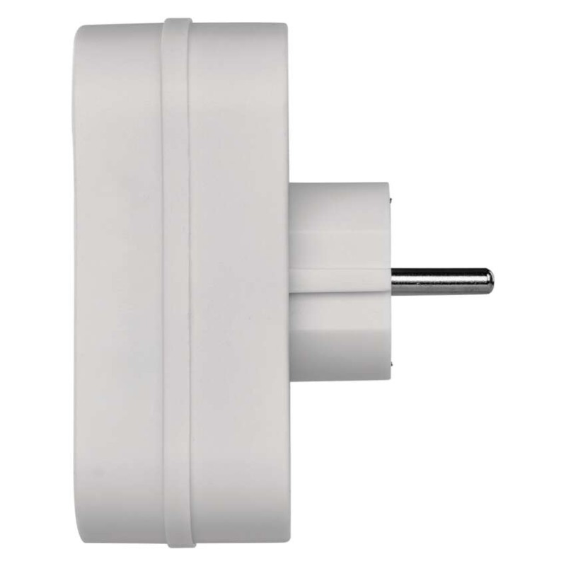 Mehrfachsteckdose, 2x Euro + 1x Schuko mit Schalter, weiss