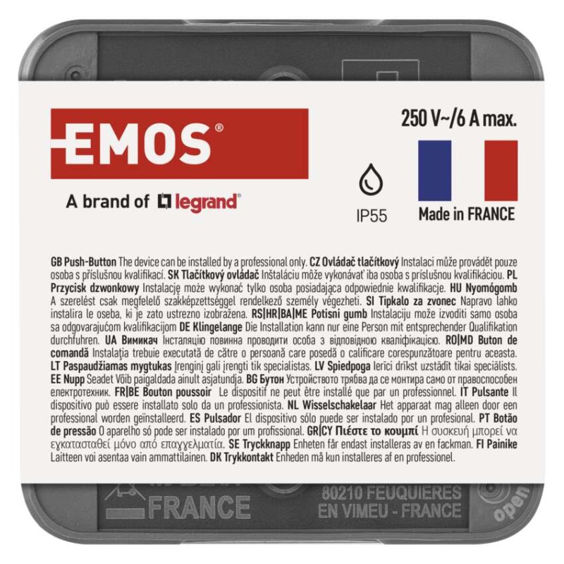 EMOS Cyklone klingelschalter IP55 1/0