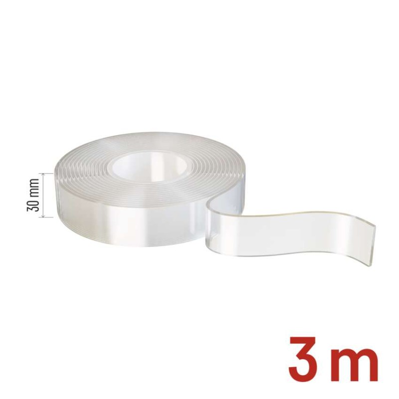  Dwustronna NANO taśma 30 mm / 3 m, przezroczysta