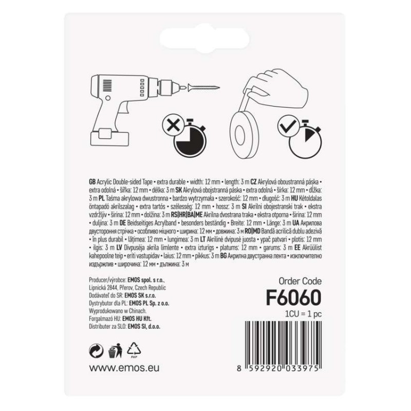 Akrylowa taśma dwustronna 12mm / 3m