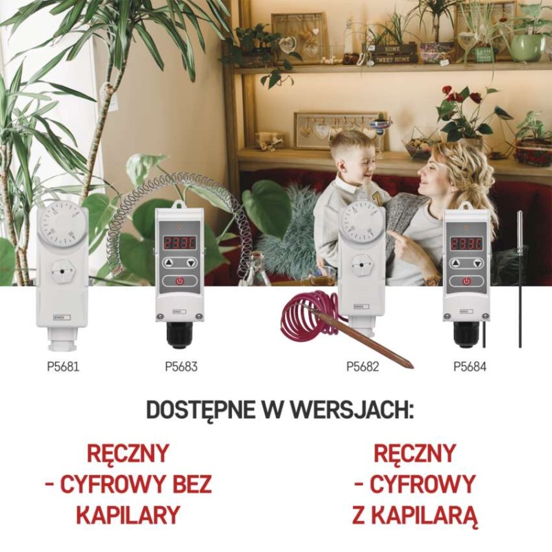 Termostat przylgowy, czujnik, kapilara, P5682