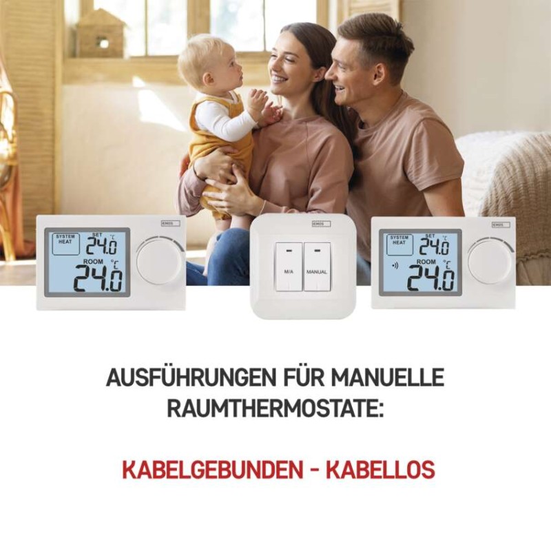Raumthermostat P5604, manuell, verkabelt