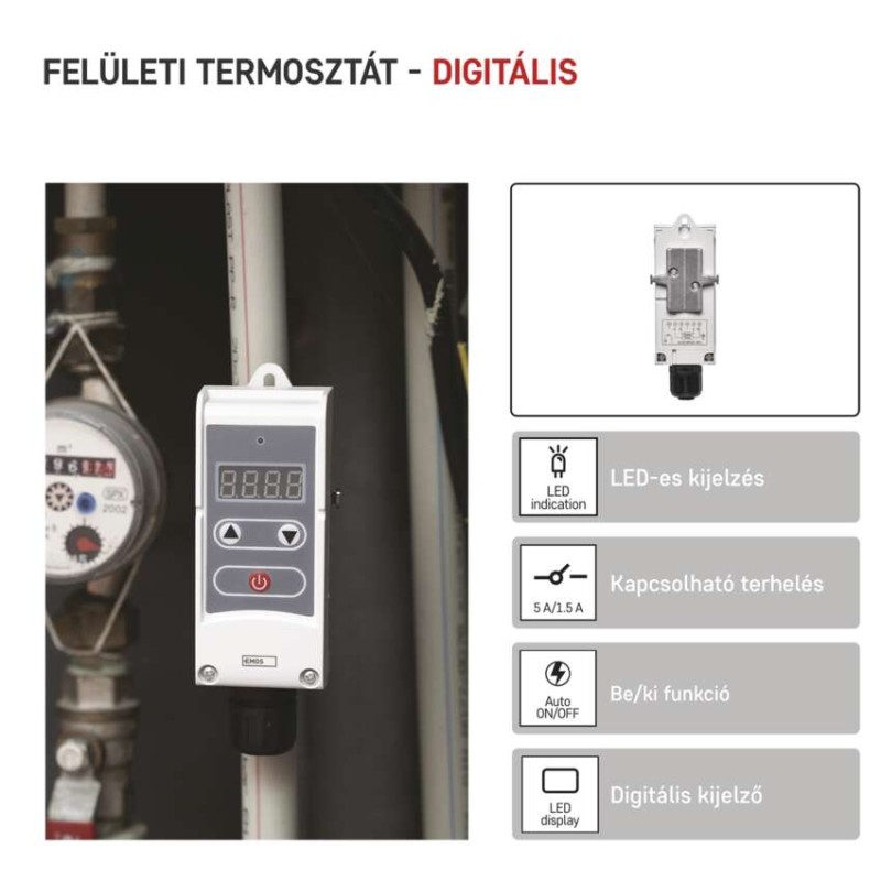 Manuális felületre szerelhető csőtermosztát P5683