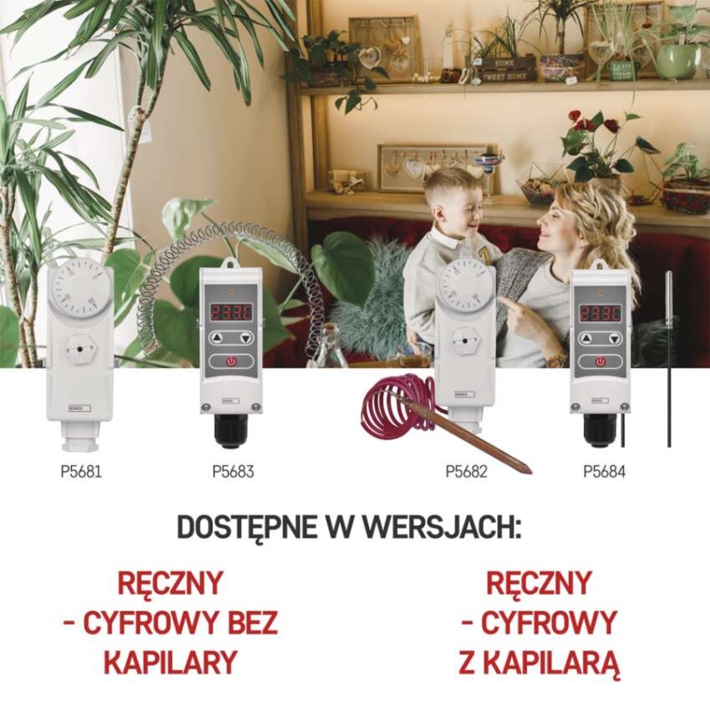 Termostat przylgowy, czujnik, kapilara, P5684