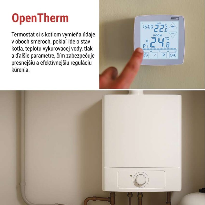 Izbový programovateľný drôtový OpenTherm termostat P56A01