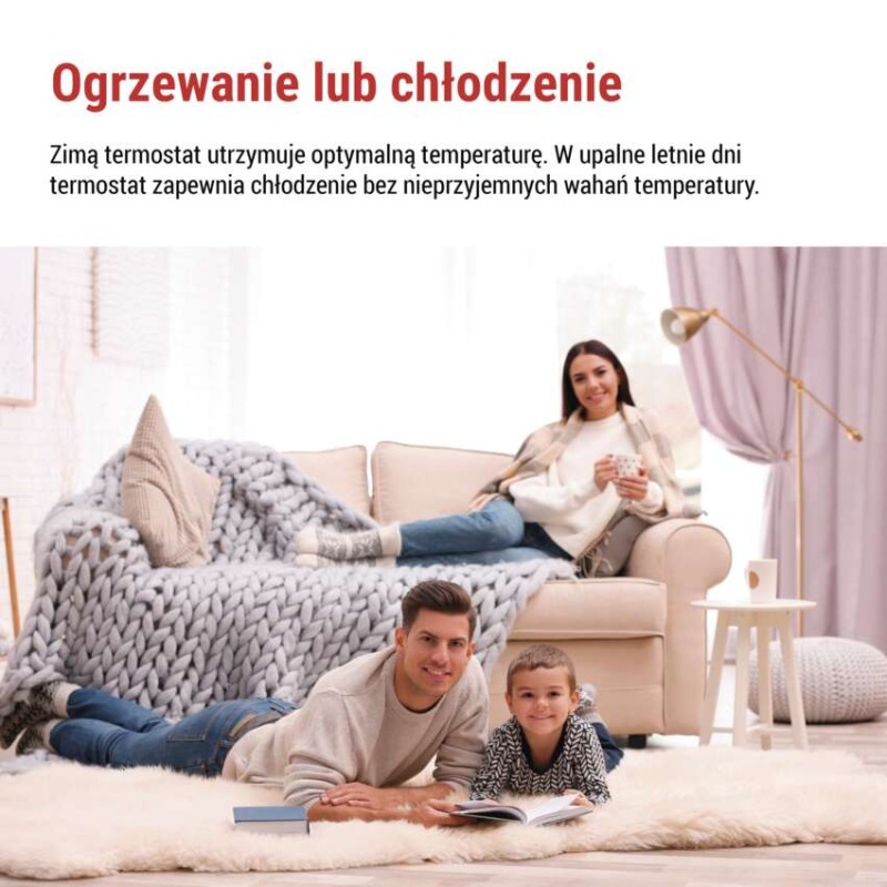 Programowalny termostat pokojowy, przewodowy z OpenTherm, P56A01