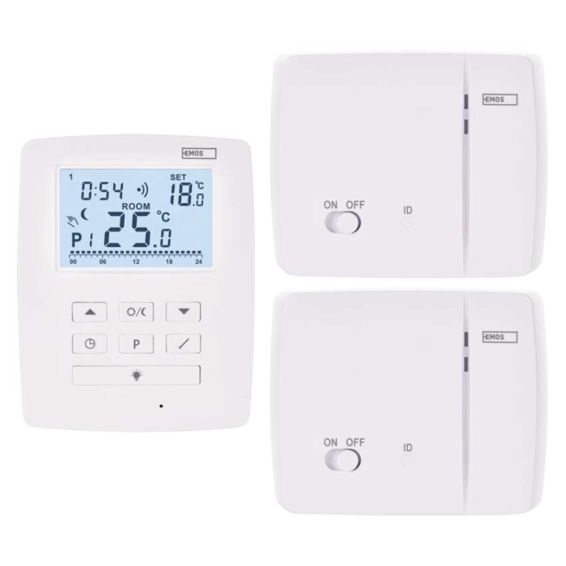 Programozható vezeték nélküli OpenTherm szobatermosztát 2 vevőegységgel P5611OT.2R 