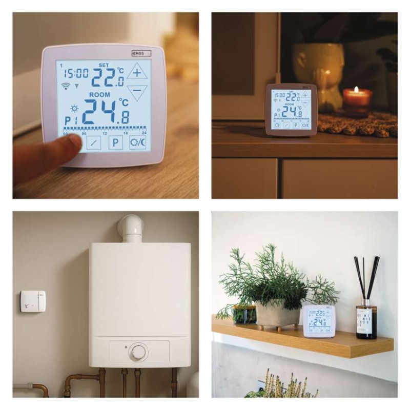Inteligentny termostat pokojowy, bezprzewodowy, GoSmart z WiFi, P56S11