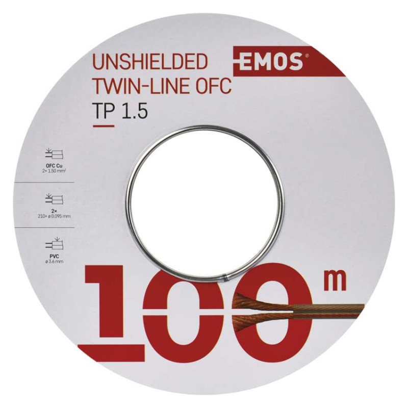 UTP-Kabel 2x1,5mm transparent, 100m