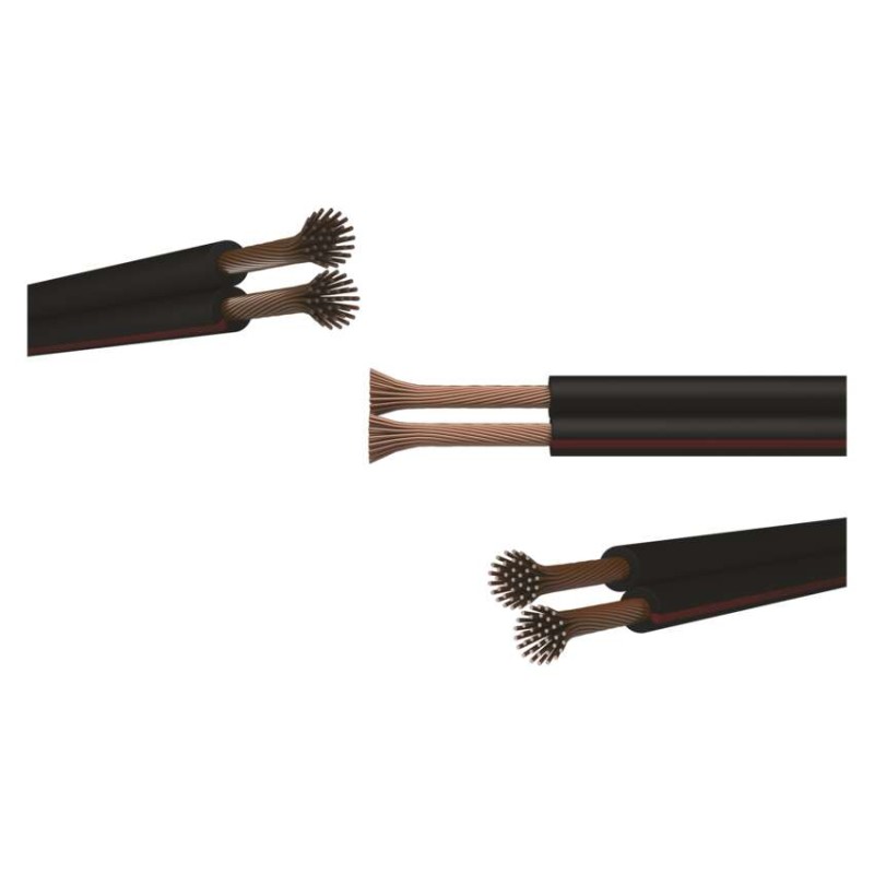 Twisted-Pair-Kabel ECO 2x0,5mm, schwarz-rot, 100m