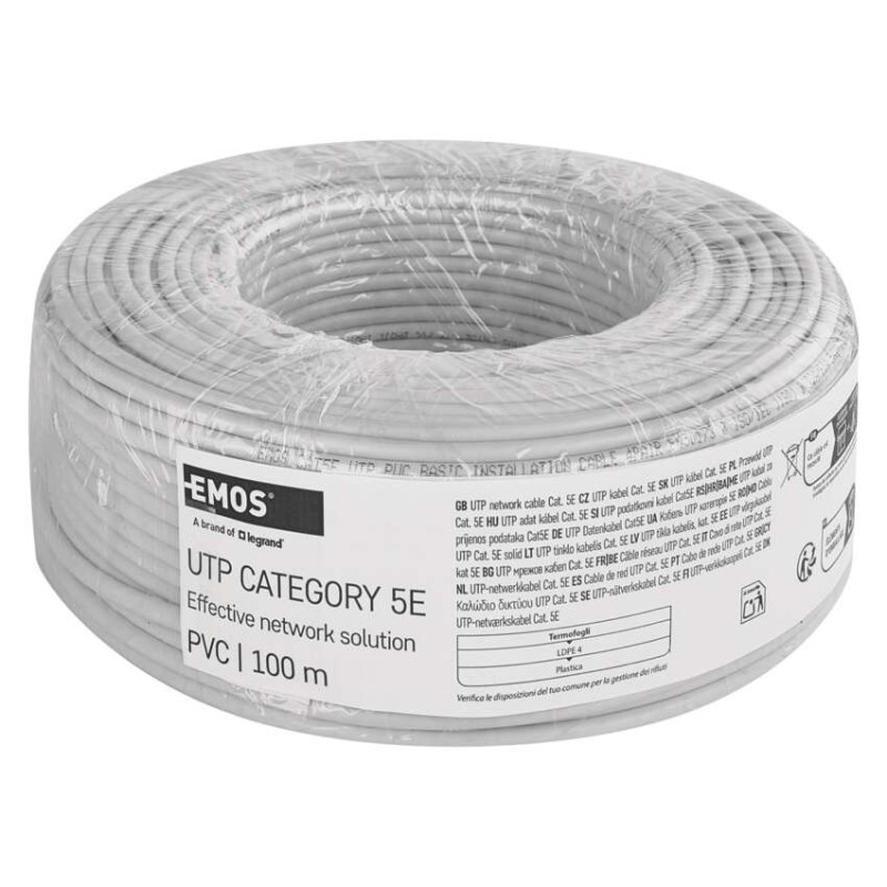 Datový kábel UTP CAT 5E PVC Basic, 100m