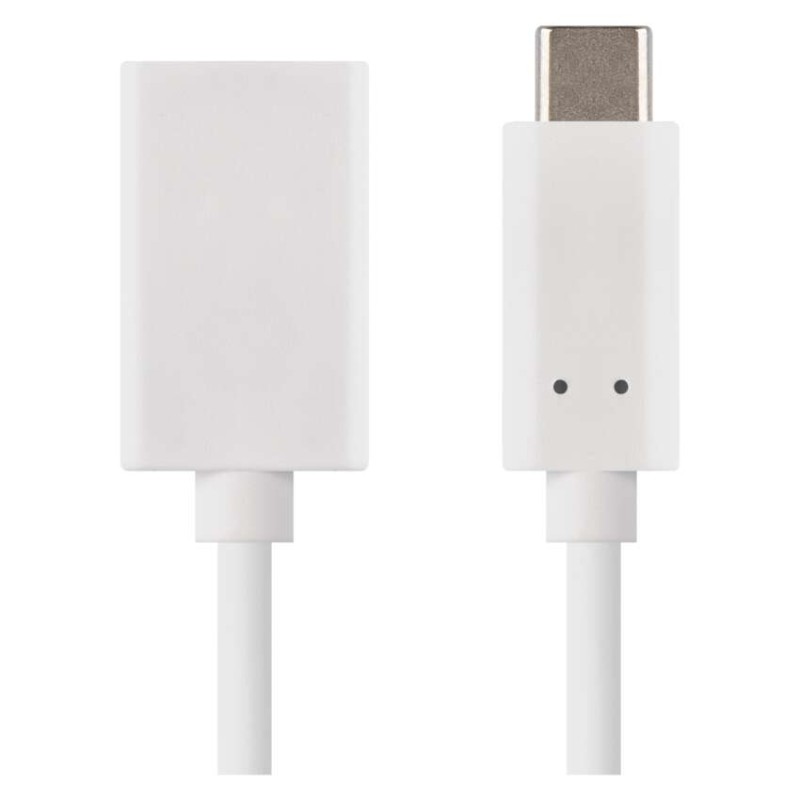 Dátový OTG kábel USB-A 3.0 / USB-C 3.0 s funkciou redukcie, 15 cm, biely