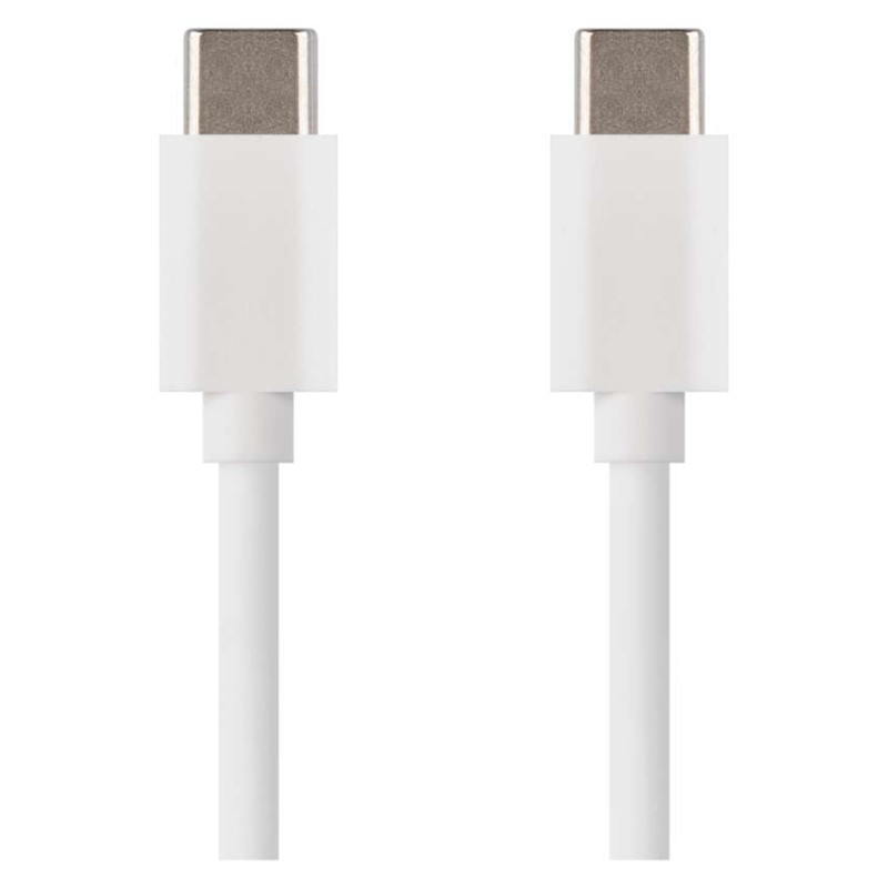 Kabel USB 2.0, wtyk C - C, szybkie ładowanie, transmisja danych, 1 m, biały