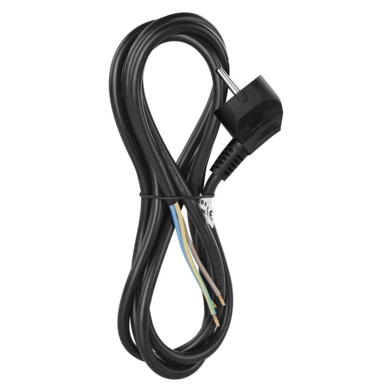 Przewód przyłączeniowy PVC 3x1,0mm, 2m czarny