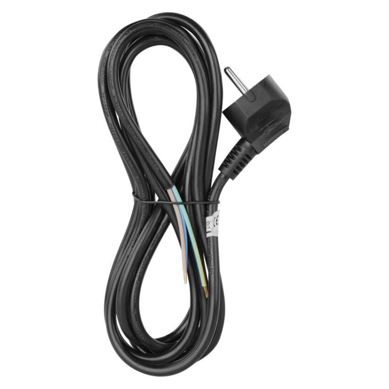 Netzkabel PVC 3x 1,0mm2, 3m, schwarz