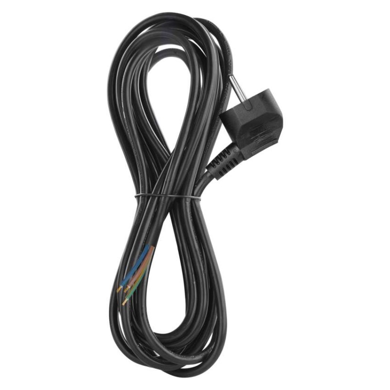 Netzkabel PVC 3x 1,0mm2, 5m, schwarz