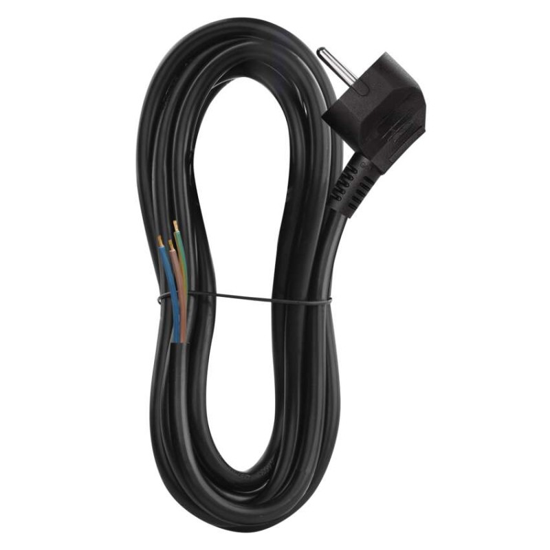 Netzkabel PVC 3x 1,5mm2, 3m, schwarz