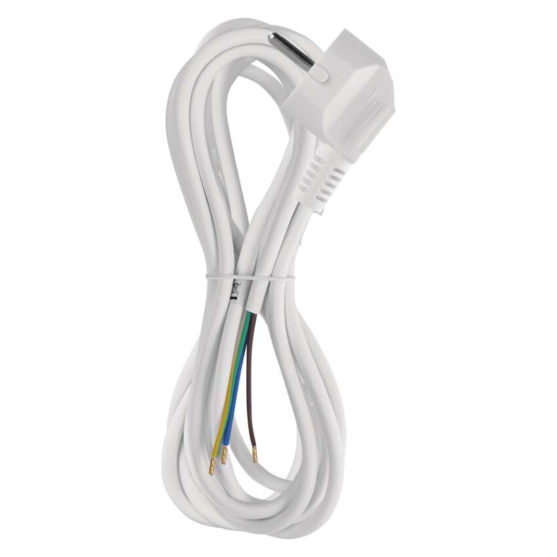 Netzkabel PVC 3x 0,75mm2, 3m, weiss