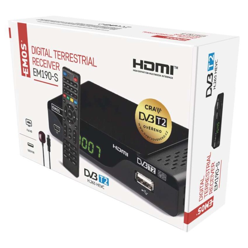 Dekoder DVB-T2 EMOS EM190-S HD