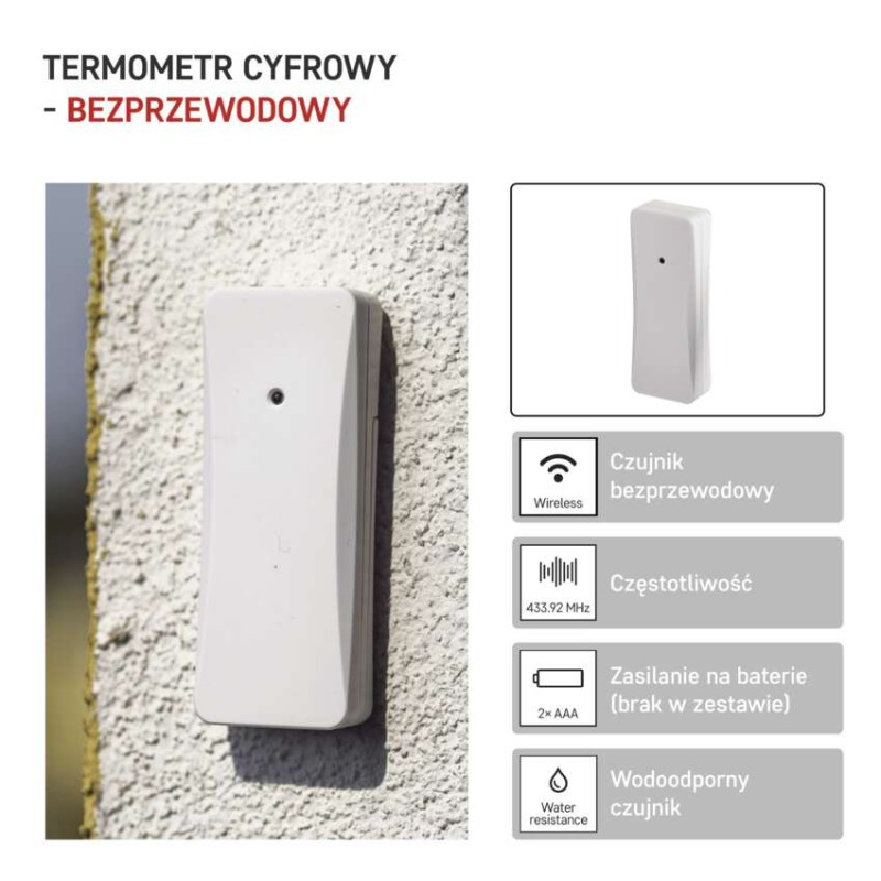Termometr E0129, czujnik bezprzewodowy