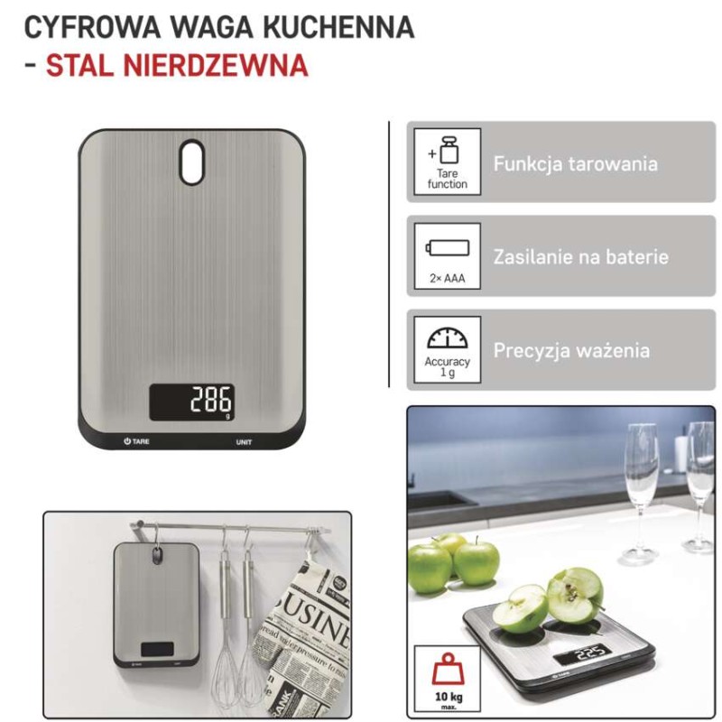 Digitale Küchenwaage EV026, silber