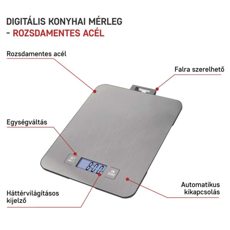 EMOS Digitális konyhai mérleg EV023, ezüst