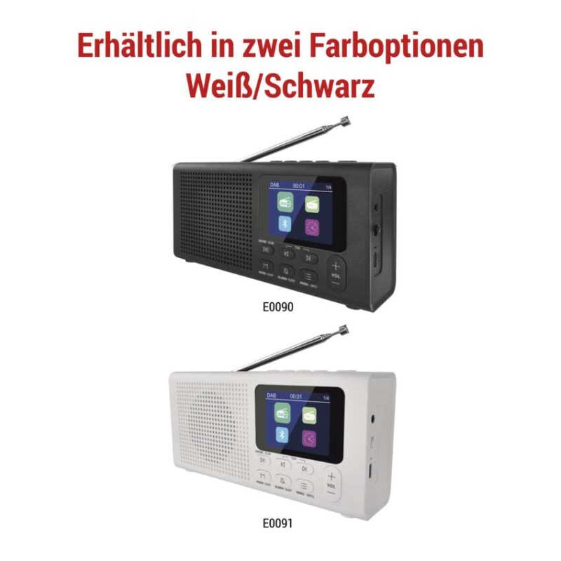 Tragbares Radio mit Bluetooth, DAB / DAB+ / FM, weiß