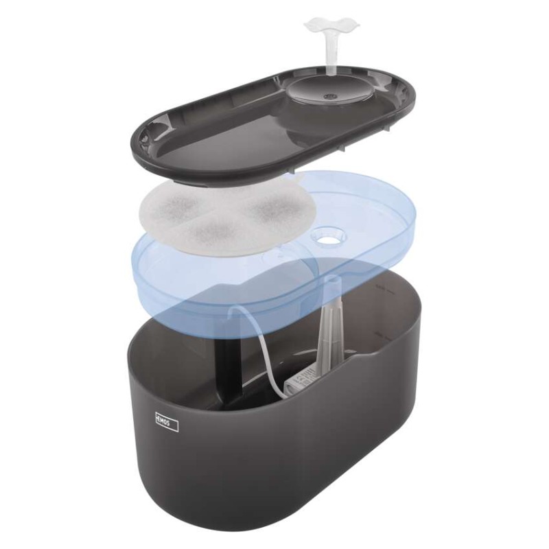 Wasserbrunnen Pet Care, 2,6 l, grau