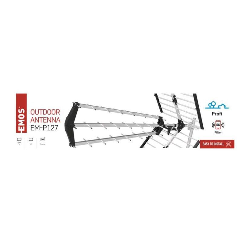 Außenantenne PROFI EM-P127, DVB-T2, LTE/4G/5G Filter