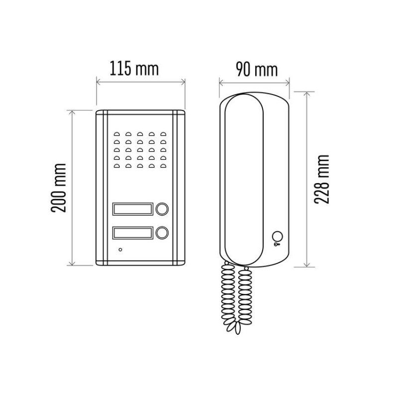 Heim-Audio-Türsprechanlage H1086, 2 Teilnehmer