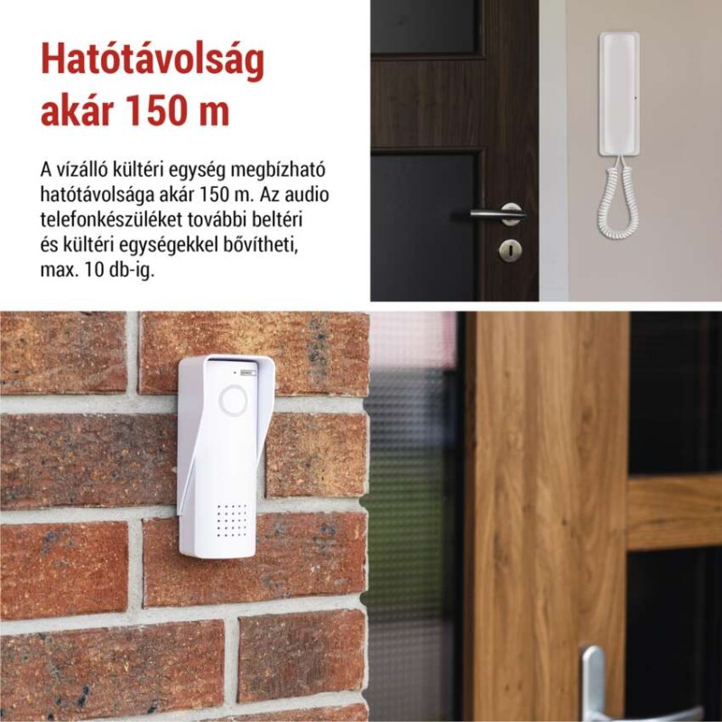 Vezeték nélküli otthoni audio kapucsengő készlet H1088, 1 résztvevő