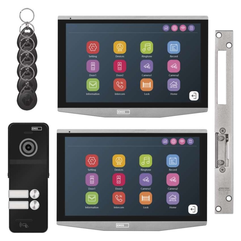 Video-Türsprechanlagen-Set  IP-750 für 2 Teilnehmer mit el. Schloss